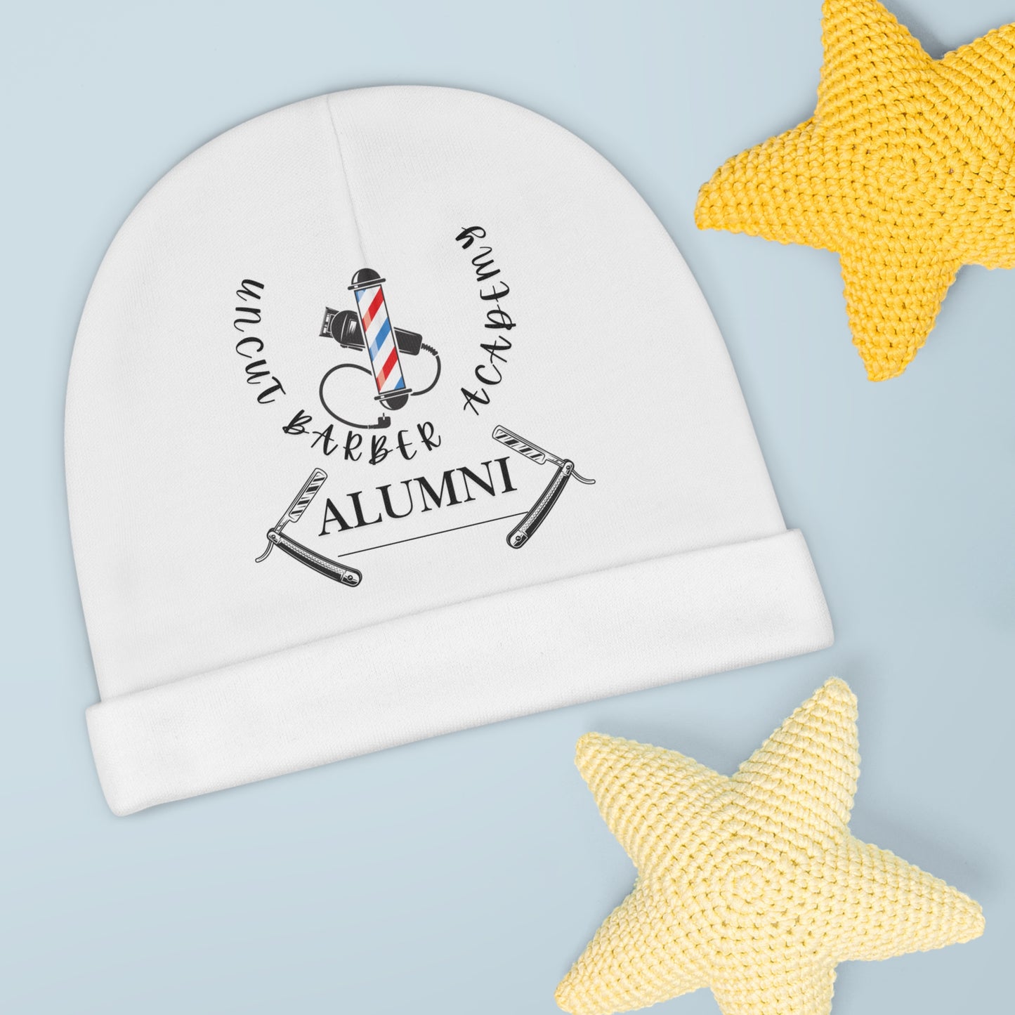 Baby Beanie (AOP) UnCut Barber Academy Alumni